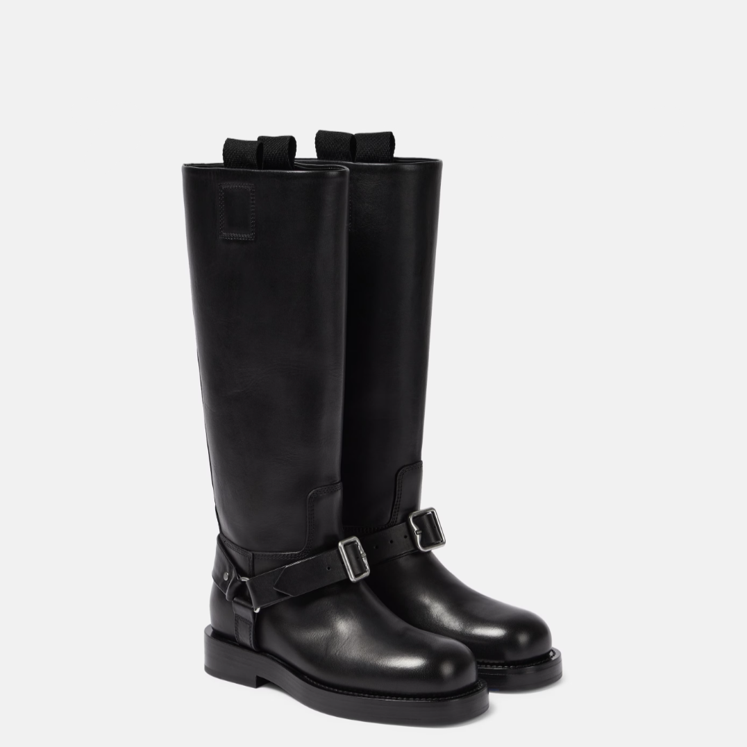 [하이앤드]Burberry 24ss Saddle 레더 니하이 부츠