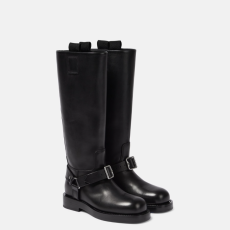 [하이앤드]Burberry 24ss Saddle 레더 니하이 부츠