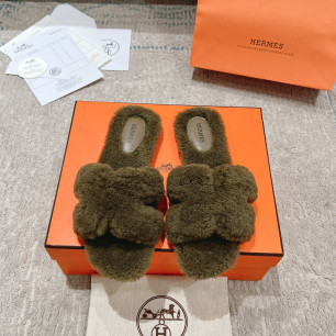 에르메스 24ss oran 퍼 슬리퍼