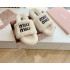 MIUMIU 24ss 신상 로고 퍼 뮬 슬리퍼