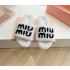 MIUMIU 24ss 로고 퍼 뮬 슬리퍼