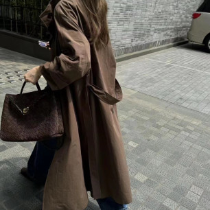 [현지최상급하이앤드]보테가 안디아모 미디엄 인트레치아토 스웨이드 토트 백