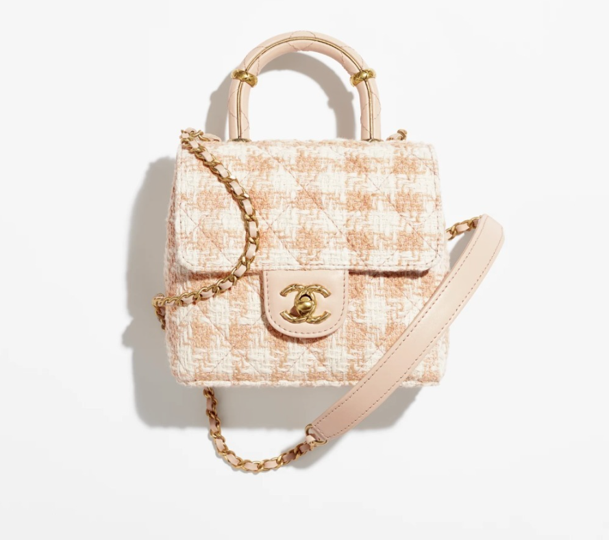 Chanel 샤넬 23S 트위드 크러시 탑 핸들 플랩