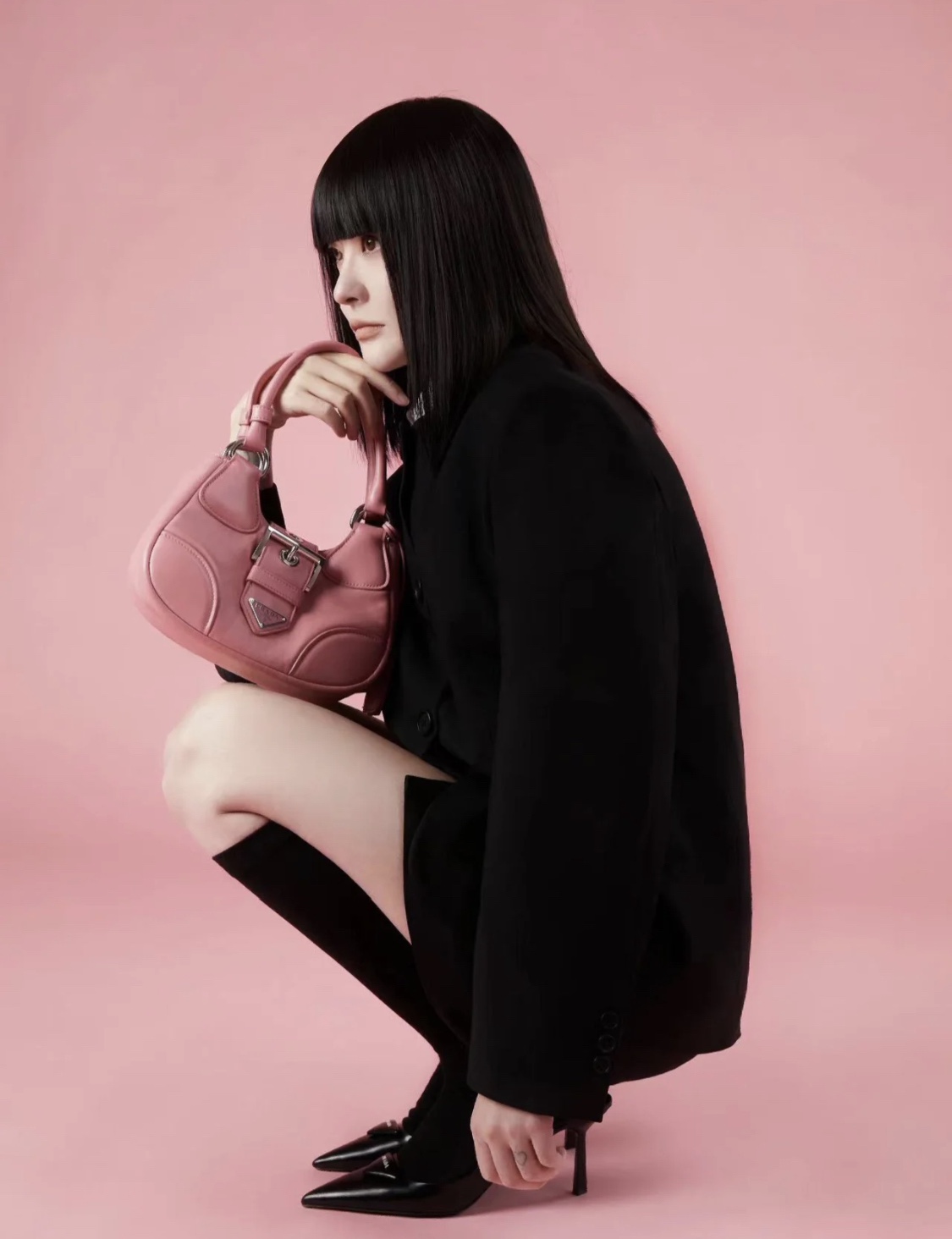 [하이앤드]프라다 문 패딩 나파 가죽 백