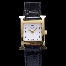 최상급 에르메스 Hermes H 아워 21MM 악어가죽스트랩