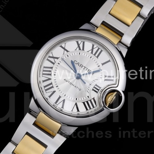 AF공장 까르띠에 발롱블루 옐로우골드 화이트 Swiss ETA 2671 Ballon Bleu 33mm SS AF