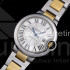 AF공장 까르띠에 발롱블루 옐로우골드 화이트 Swiss ETA 2671 Ballon Bleu 33mm SS AF