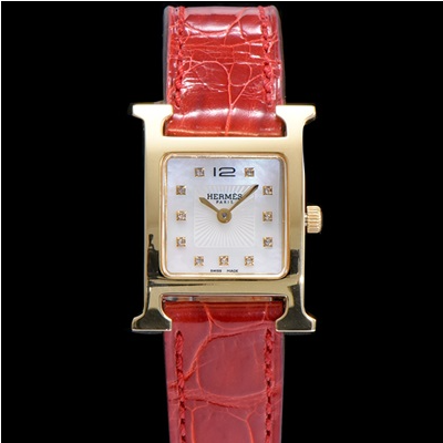 최상급 에르메스 Hermes H 아워 21MM 악어가죽스트랩