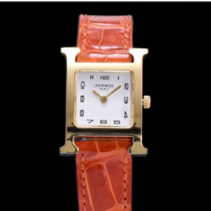 최상급 에르메스 Hermes H 아워 21MM 악어가죽스트랩