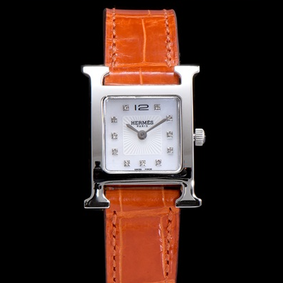 최상급 에르메스 Hermes H 아워 21MM 악어가죽스트랩
