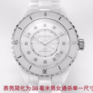 BV+ 샤넬 J12 화이트 세라믹 다이아몬드 38MM 남녀공용(업그레이드버전)