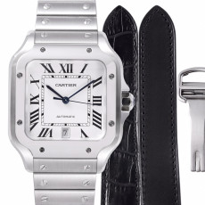 BV공장 까르띠에 산토스 스틸 옐로우골드 콤비 라지 40mm (가죽스트랩 포함)