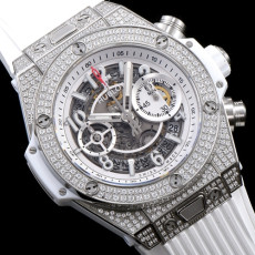 HB공장 휴블럿(HUBLOT)빅뱅 유니코 화이트세라믹 러버 다이아셋팅