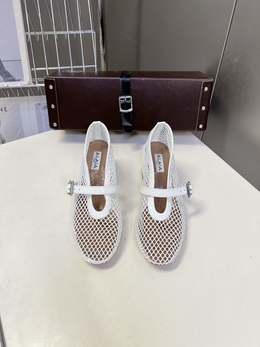 알라이아 피시넷 메리제일 펌프스 5.5cm