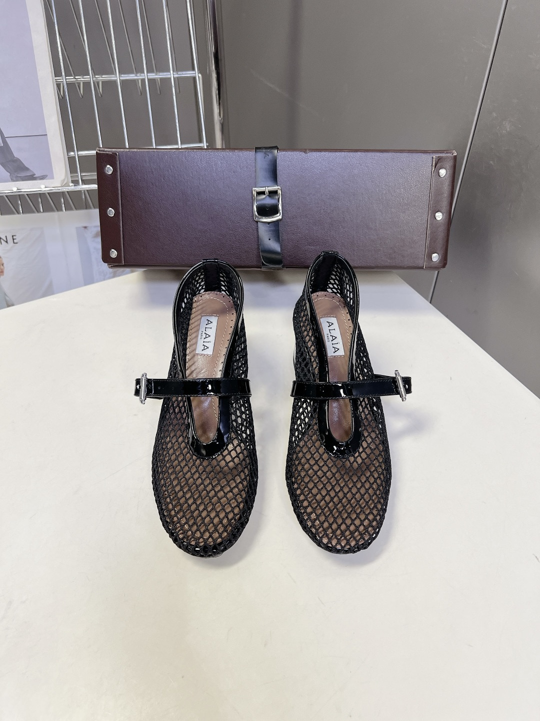 알라이아 피시넷 메리제일 펌프스 5.5cm