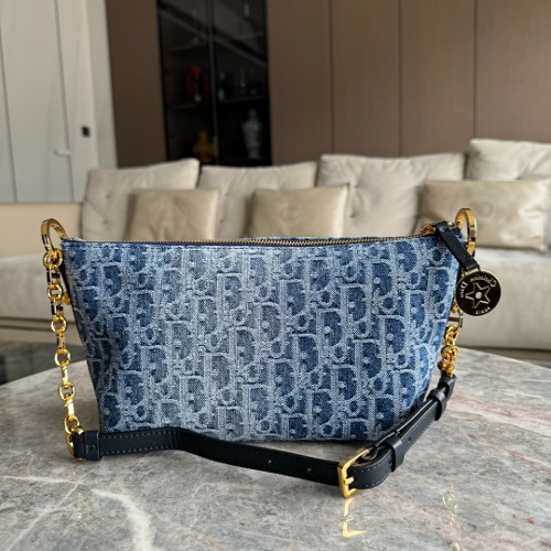 DIOR 스타 체인 호보백 오블리크 블루 S3202UDCE