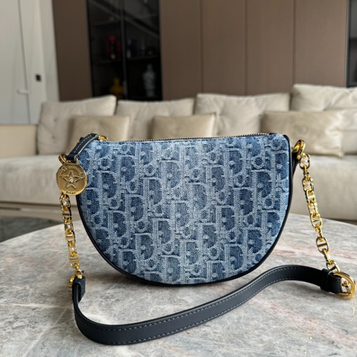 DIOR 스타 칼리스토 백 오블리크 블루 S3206UDCE