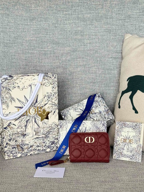 DIOR 디올 카로 컴팩트 코스모스 지퍼 지갑 S5032UWHC