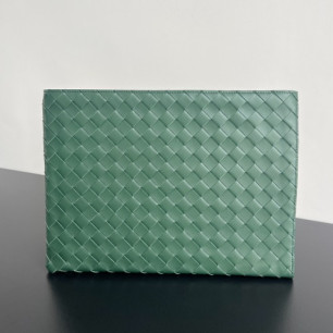 BOTTEGA VENETA 남성 하프 지퍼 파우치 인트레치아토 607479