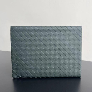 BOTTEGA VENETA 남성 하프 지퍼 파우치 인트레치아토 607479