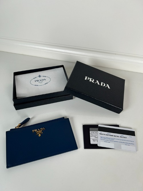 PRADA 프라다 사피아노 로고 지퍼 카드 장지갑 1MC079