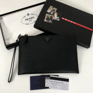 PRADA 프라다 사피아노 삼각 로고 가죽 클러치 2NG005