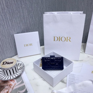 DIOR 레이디 디올 아코디언 여자 카드 홀더 지갑 S0074OVRB