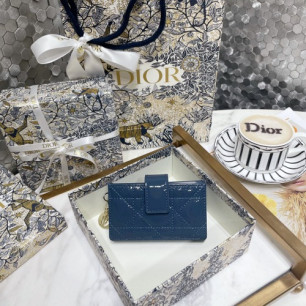 DIOR 레이디 디올 아코디언 여자 카드 홀더 지갑 S0074OVRB