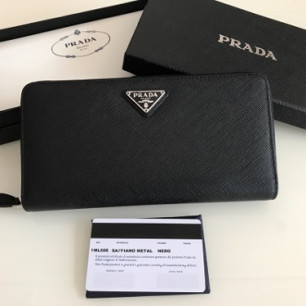 Prada 지퍼 어라운드 컴파트먼트 라지 지갑 1ML506