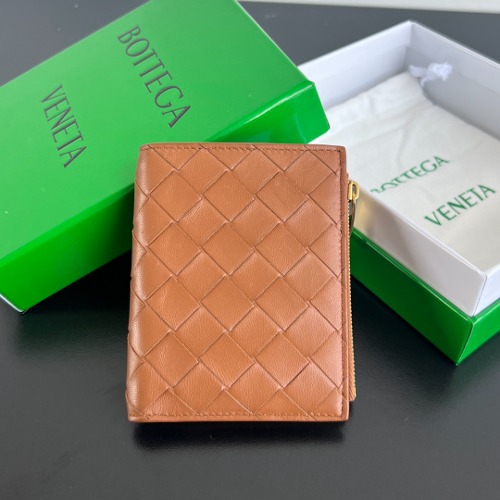BOTTEGA VENETA 인트레치아토 스몰 폴더 지퍼 반지갑 742330