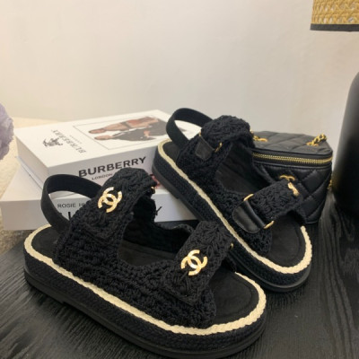 샤넬 25SS 신상 니트 벨크로 샌들