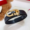 Ferragamo 페라가모 로고 스티치 레더 벨트