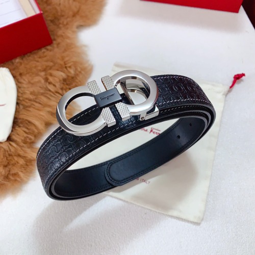 Ferragamo 페라가모 로고 스티치 레더 벨트
