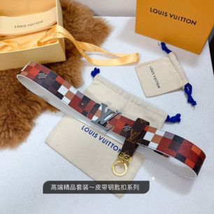 LOUIS VUITTON 루이비통 LV 이니셜 40MM 리버시블 벨트 키링 세트