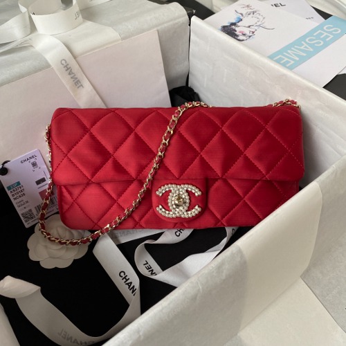 CHANEL 23P 진주 CC로고 레더 이브닝 체인백 AS3791