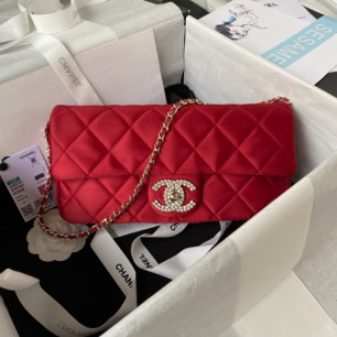 CHANEL 23P 진주 CC로고 레더 이브닝 체인백 AS3791