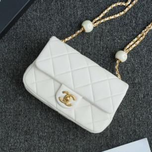 CHANEL 24s 더블펄 플랩백 13cm