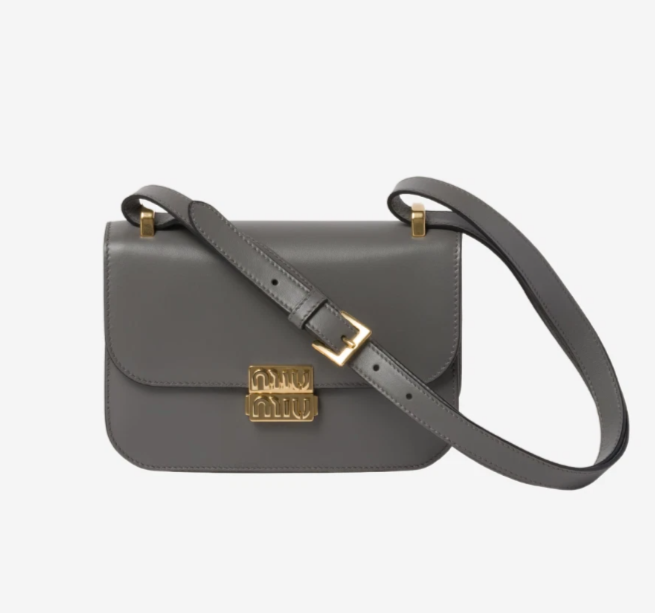 MIUMIU 미우미우 가죽 메탈로고 버클 숄더백