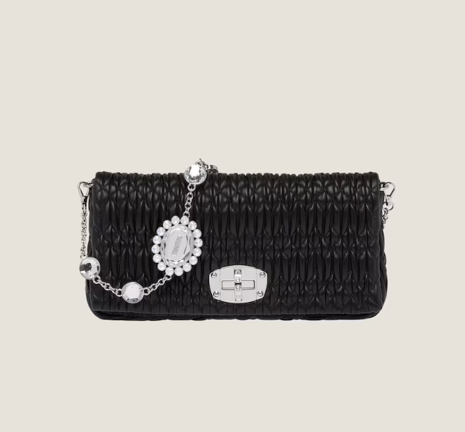 MIUMIU 미우미우 아이코닉 크리스탈 가죽백