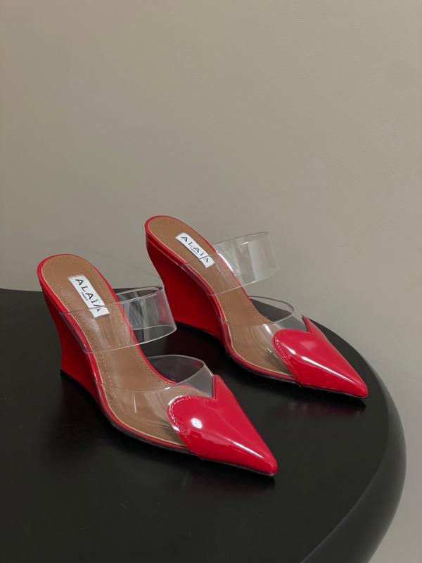 알라이아 26SS 신상 웨지 힐 뮬 9cm