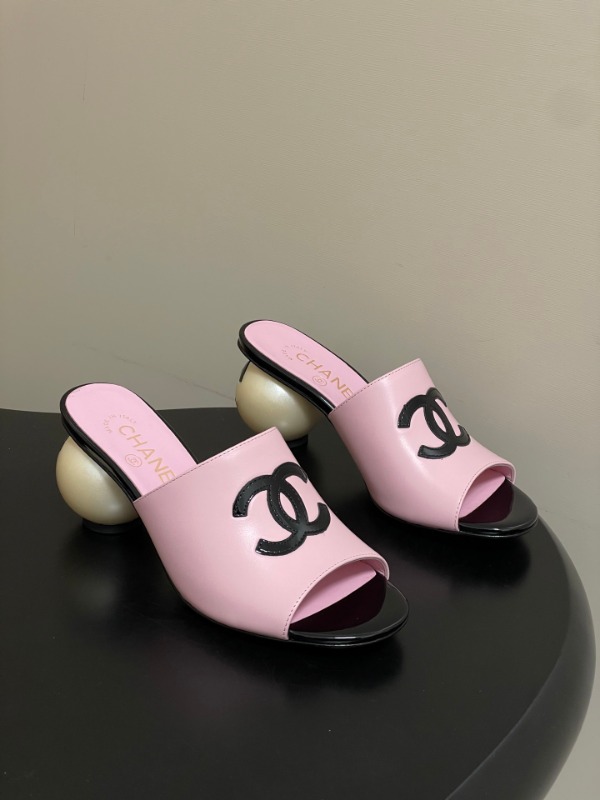 샤넬 26 봄 여름 런웨이 진주 힐 샌들 7cm