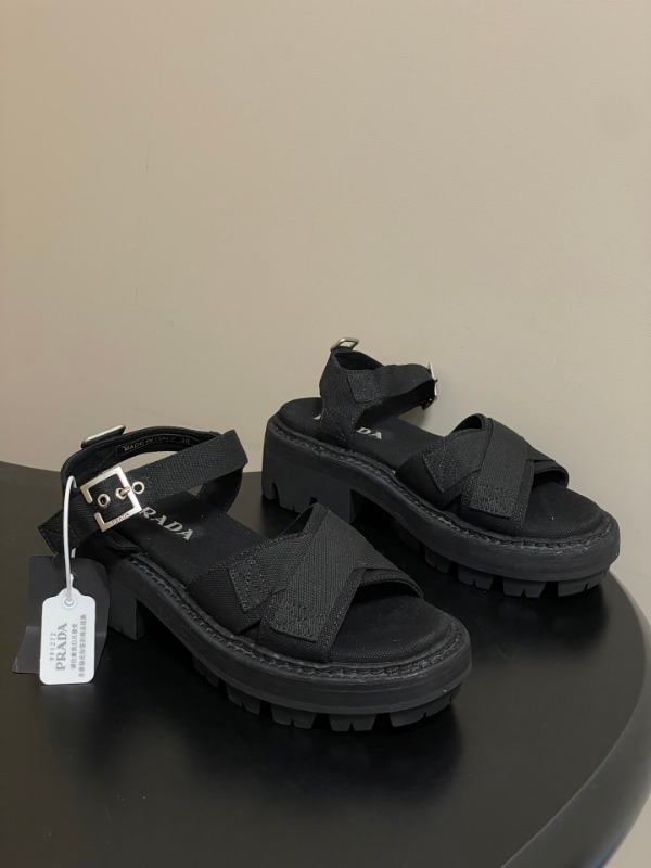 프라다 26 봄 여름 신상 크로스 캔버스 샌들 5.5cm