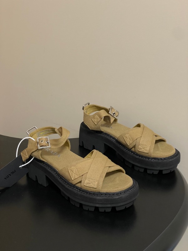 프라다 26 봄 여름 신상 크로스 캔버스 샌들 5.5cm