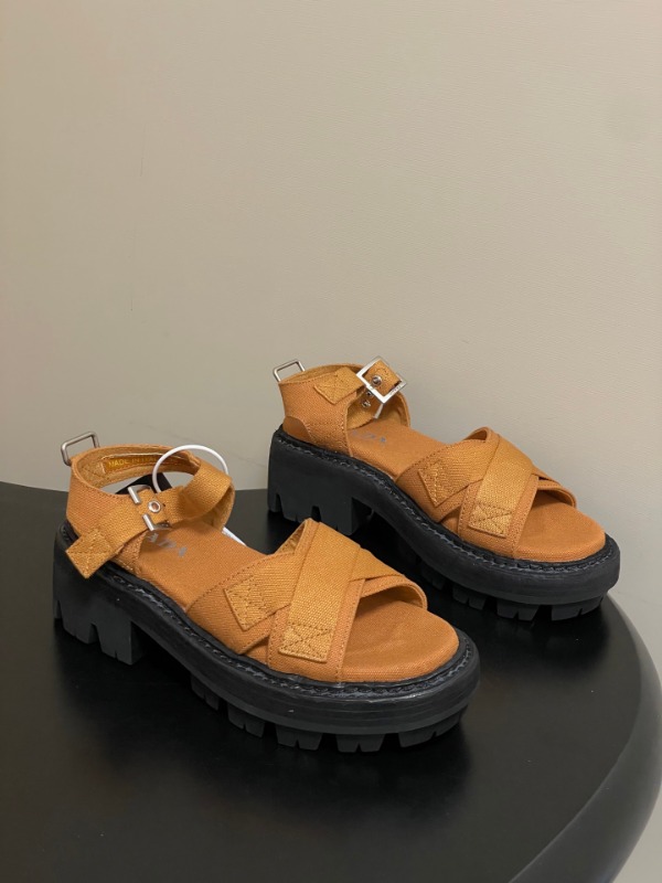 프라다 26 봄 여름 신상 크로스 캔버스 샌들 5.5cm