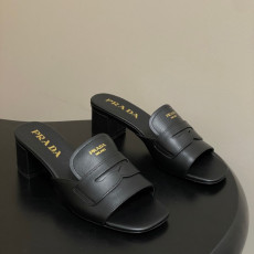 프라다 26 봄 여름 신상 레더 힐 샌들 6cm