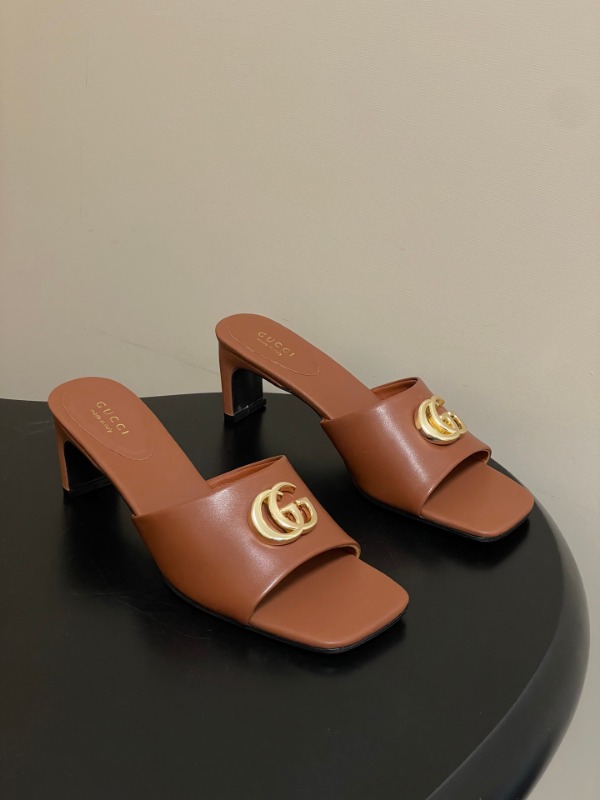 구찌 26SS 신상 더블 G 힐 샌들 5.5cm