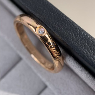 Cartier 로즈 골드 솔리테어 레터 링