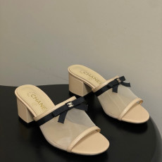 샤넬 26 봄 여름 신상 오픈토 힐 샌들 5.5cm