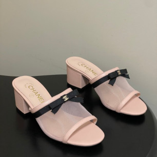 샤넬 26 봄 여름 신상 오픈토 힐 샌들 5.5cm