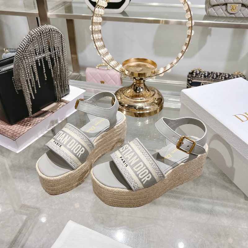 디올 Dentelle 웨지 샌들 9.5cm